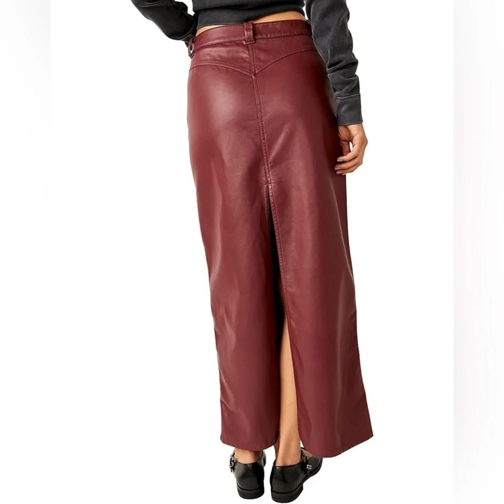 Free People Red Jasper Vegan Maxi Skirt Size 2